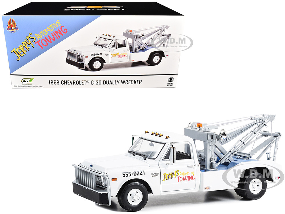 1969 Chevrolet C-30 Dually Wrecker Jerrys Towing "Fall Guy Stuntman Association" "The Fall Guy" (1981-1986) TV Series 1/18 Diecast Model Car by Greenlight diecast model