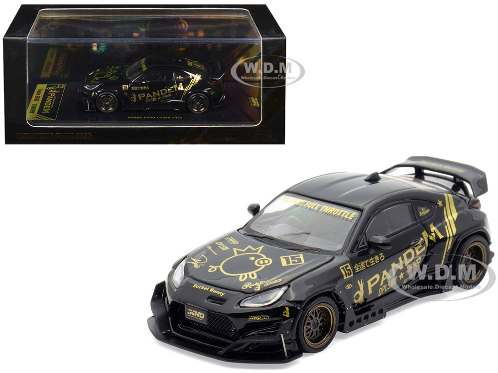 Toyota GR86 "Pandem" RHD (Right Hand Drive) Black with Gold Graphics "Hobby Expo China 2025 Event Exclusive" 1/64 Diecast Model Car by Inno Models diecast model
