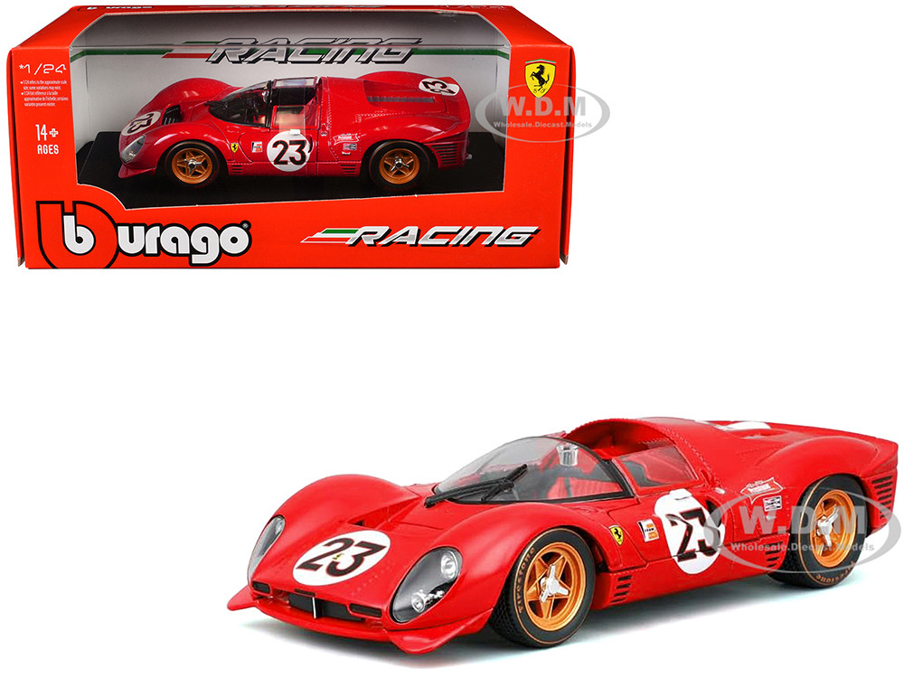 Ferrari 330 P4 #23 Lorenzo Bandini - Chris Amon "Ferrari S.P.A." Winner "24 Hours of Daytona" (1967) "Racing" Series 1/24 Diecast Model Car by Bburago diecast model