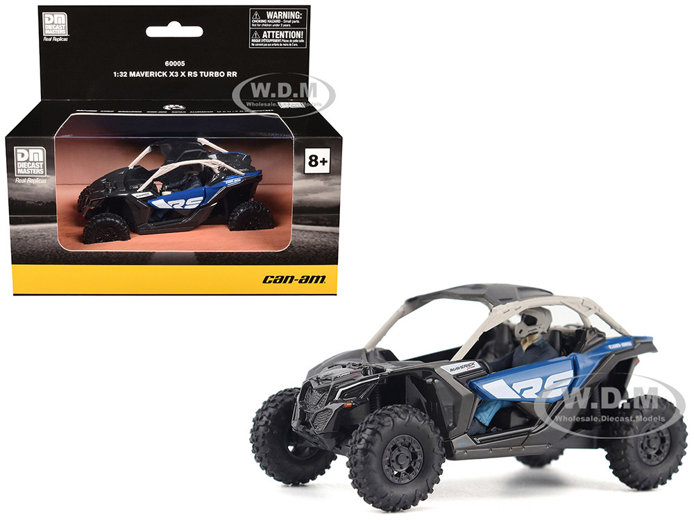 Can-Am Maverick X3 X RS Turbo RR Intense Blue and Chalk Gray with Driver Figure 1/32 Diecast Model by BRP Models diecast model