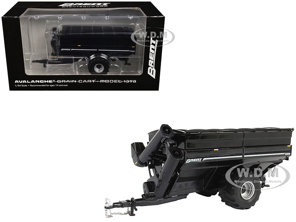 Brent 1398 Avalanche Grain Cart with Flotation Tires Black Metallic 1/64 Diecast Model by SpecCast diecast model