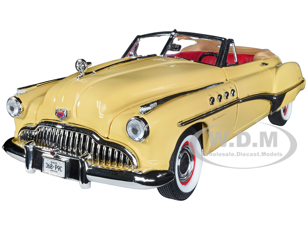1949 Buick Roadmaster Convertible (Charlie Babbitt's) Yellow with Red Interior "Rain Man" (1988) Movie 1/18 Diecast Model Car by Greenlight diecast model