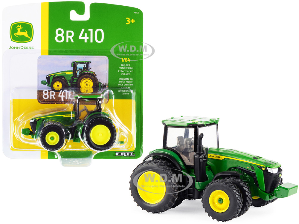 John Deere 8R 410 Tractor with Dual Wheels Green 1/64 Diecast Model by ERTL TOMY diecast model