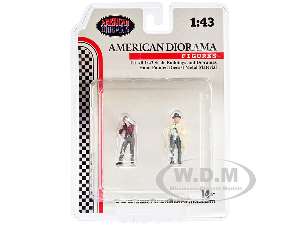 "Race Day" Two Diecast Figures Set 3 for 1/43 Scale Models by American Diorama diecast model