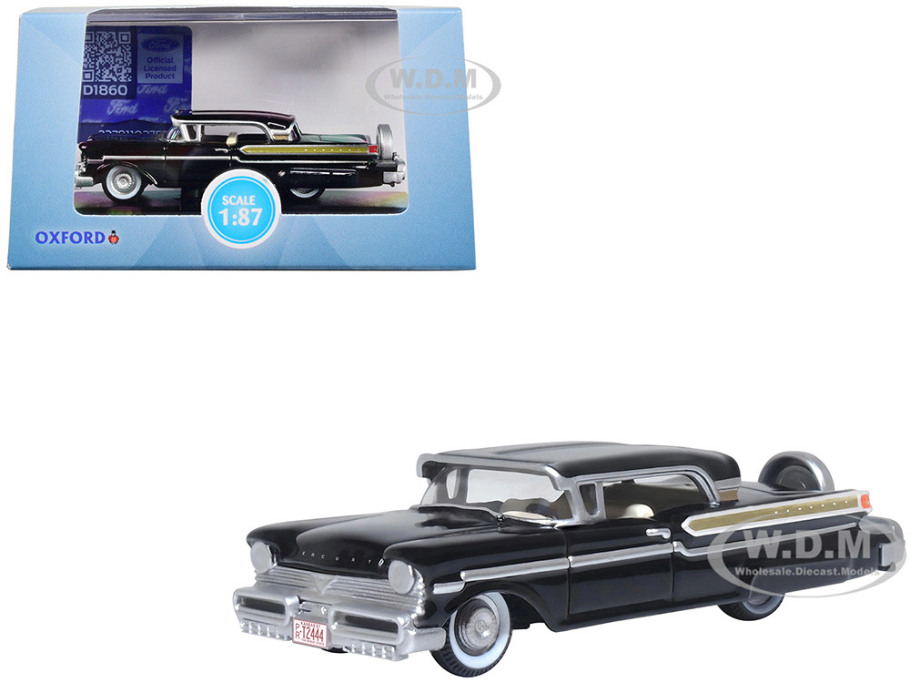 1957 Mercury Montclair Tuxedo Black 1/87 (HO) Scale Diecast Model Car by Oxford Diecast diecast model