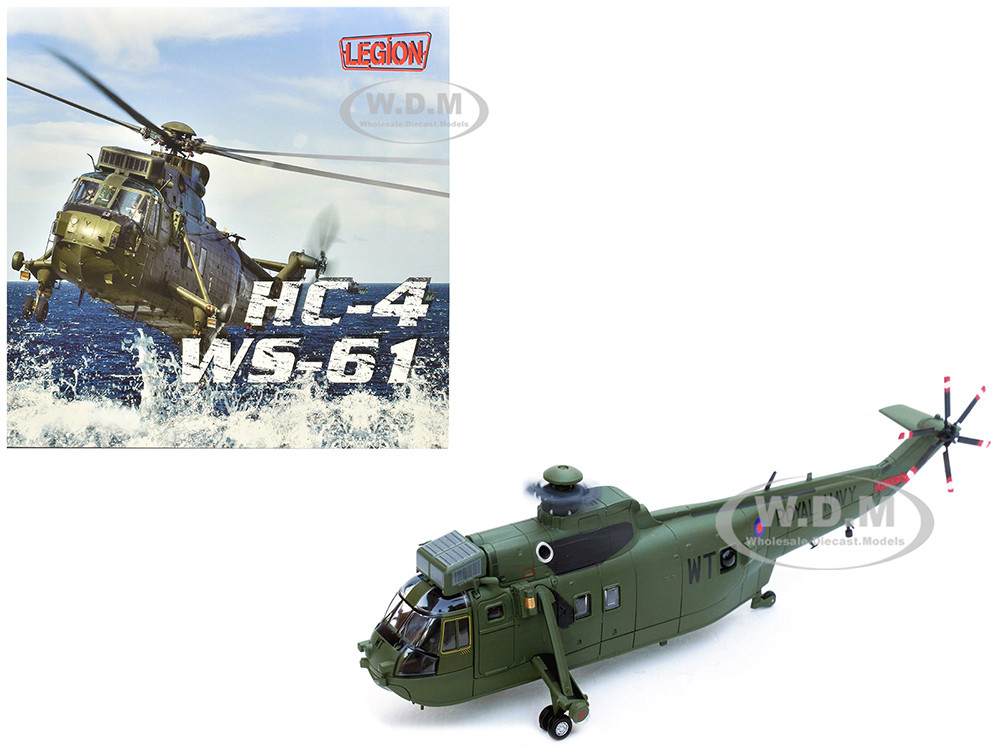 Westland Sea King HC.4 Helicopter "Green Livery, 848 Naval Air Squadron, Commando Helicopter Force, Royal Naval Air Station Yeovilton, Somerset" (2009) British Royal Navy 1/72 Diecast Model by Legion diecast model