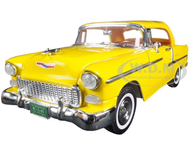 1955 Chevrolet Bel Air Convertible Soft Top Yellow "Timeless Classics" 1/18 Diecast Model Car by Motormax diecast model