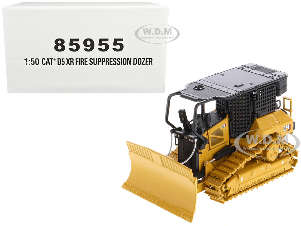 CAT Caterpillar D5 XR Fire Suppression Track Type Dozer Yellow "High Line" Series 1/50 Diecast Model by Diecast Masters diecast model