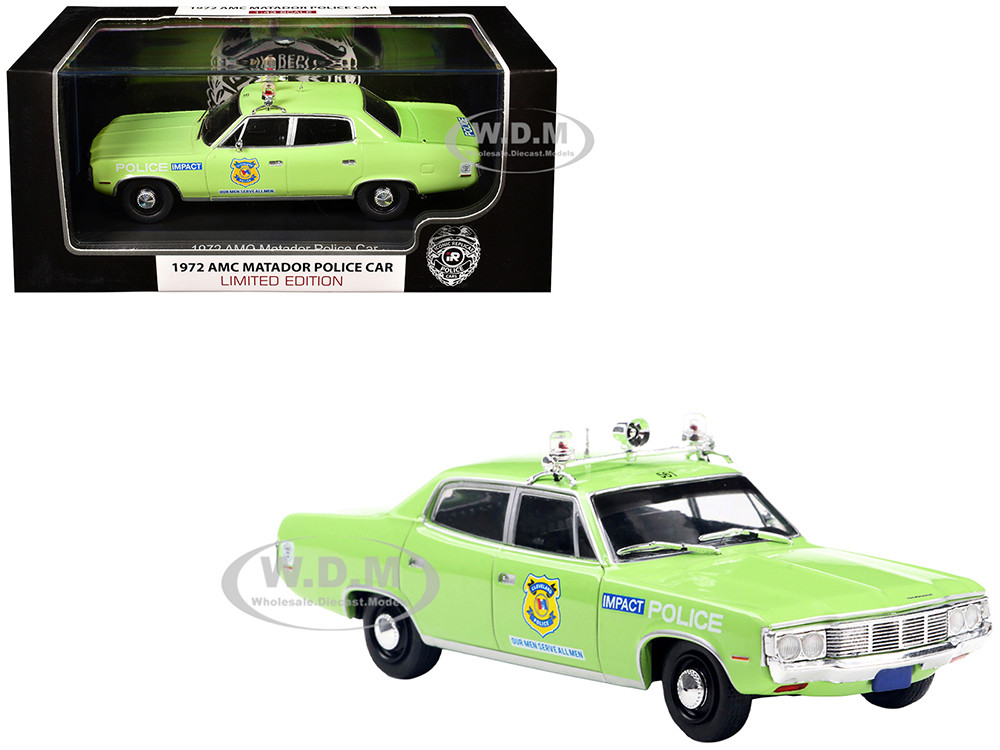 1972 AMC Matador Police Car "Cleveland Police Department" Light Green 1/43 Diecast Model by Iconic Replicas diecast model