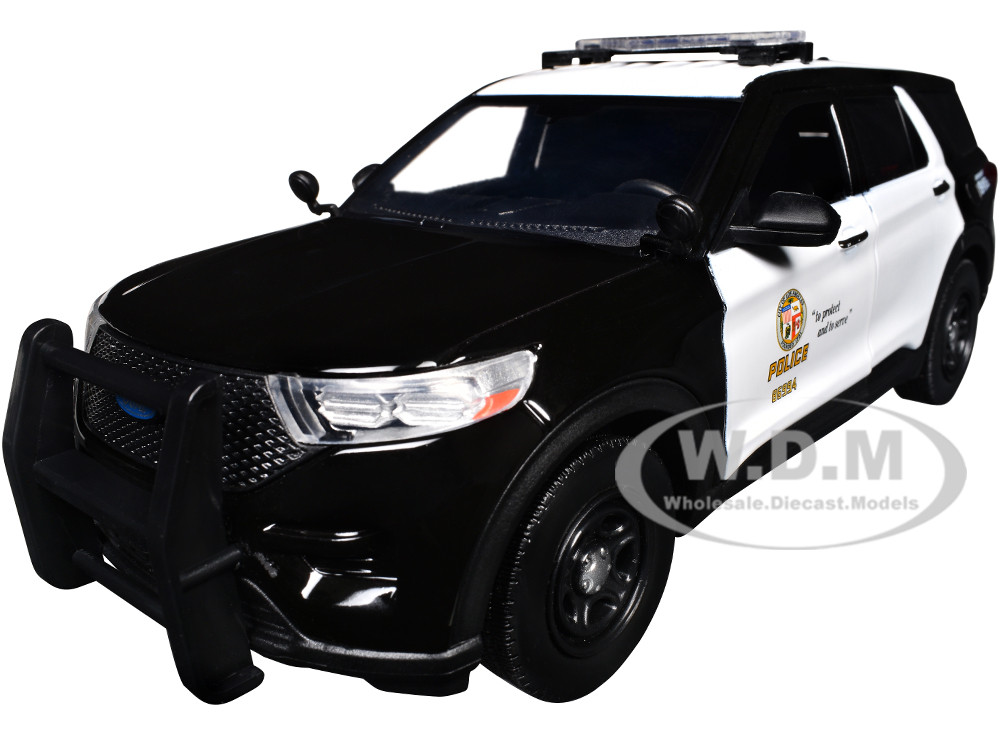 2022 Ford Police Interceptor Utility "Los Angeles Police Department" Black and White "Law Enforcement and Public Service" Series 1/24 Diecast Model Car by Motormax diecast model