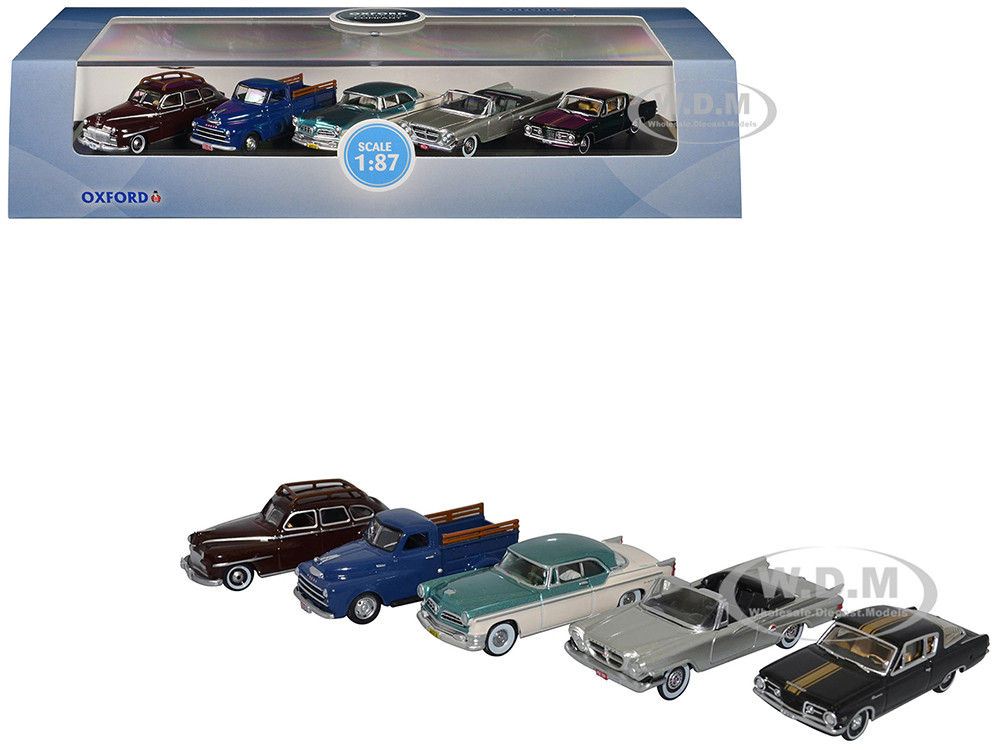 Chrysler Centenary 5 Piece Set 1/87 (HO) Scale Diecast Model Cars by Oxford Diecast diecast model