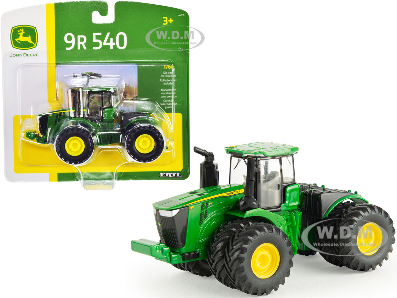 John Deere 9R 540 Tractor with Dual Wheels Green 1/64 Diecast Model by ERTL TOMY diecast model
