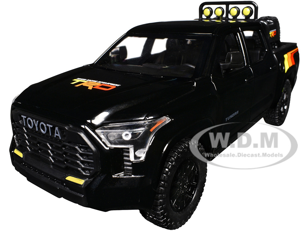 2023 Toyota Tundra TRD 4x4 Pickup Truck Black with TRD Stripes with Sunroof and Wheel Rack Limited Edition to 2400 pieces Worldwide 1/24 Diecast Model Car diecast model