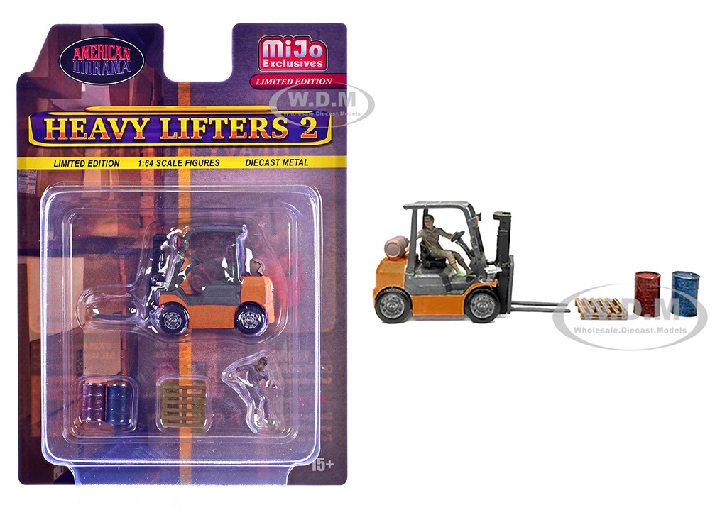 "Heavy Lifters 2" 4 piece Diecast Set Limited Edition for 1/64 Scale Models by American Diorama diecast model