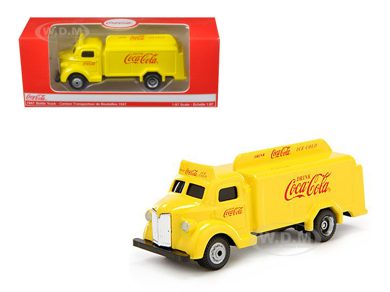 1947 Coca Cola Delivery Bottle Truck Yellow 1/87 Diecast Model by Motor City Classics diecast model