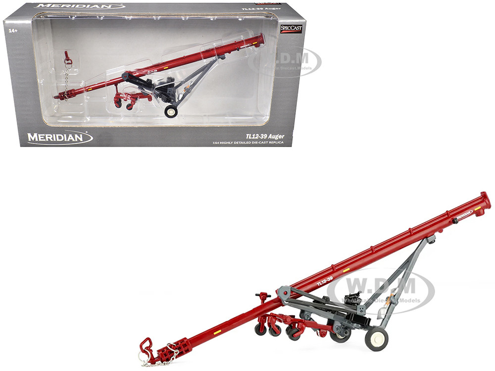 Meridian TL12-39 Auger Red and Gray 1/64 Diecast Model by SpecCast diecast model