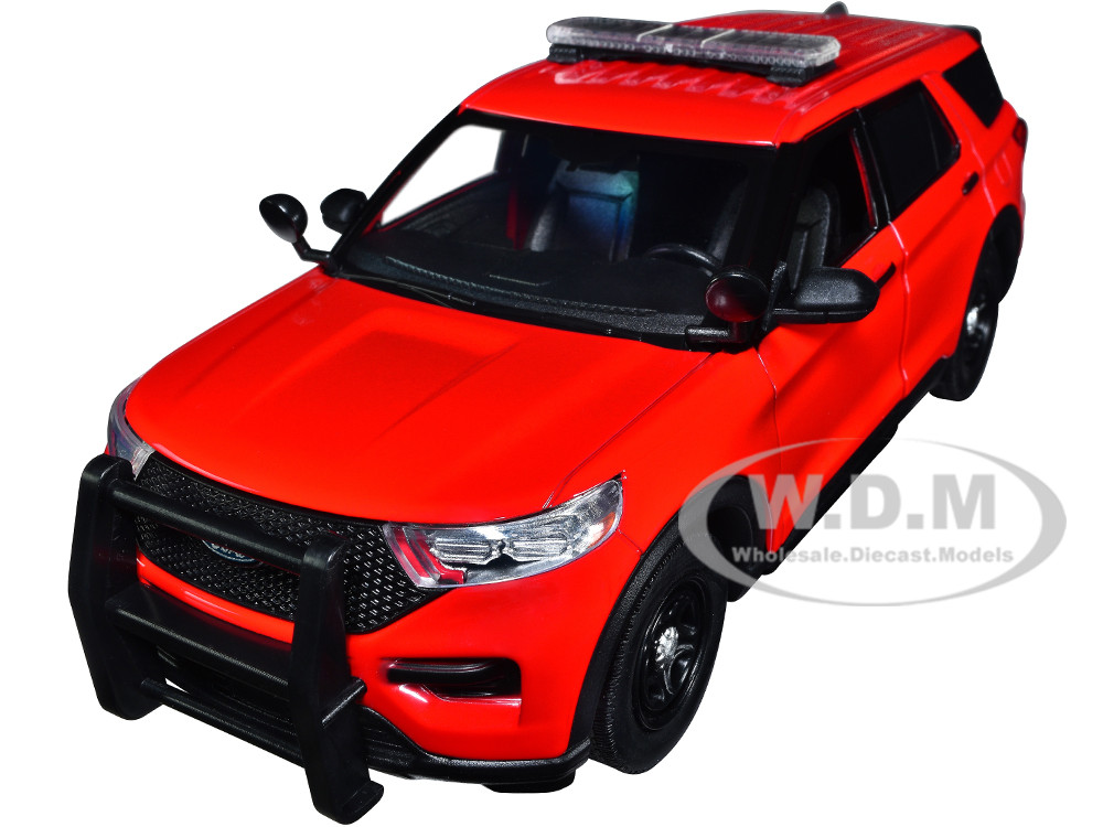 2022 Ford Police Interceptor Utility Unmarked Red 1/24 Diecast Model Car by Motormax diecast model