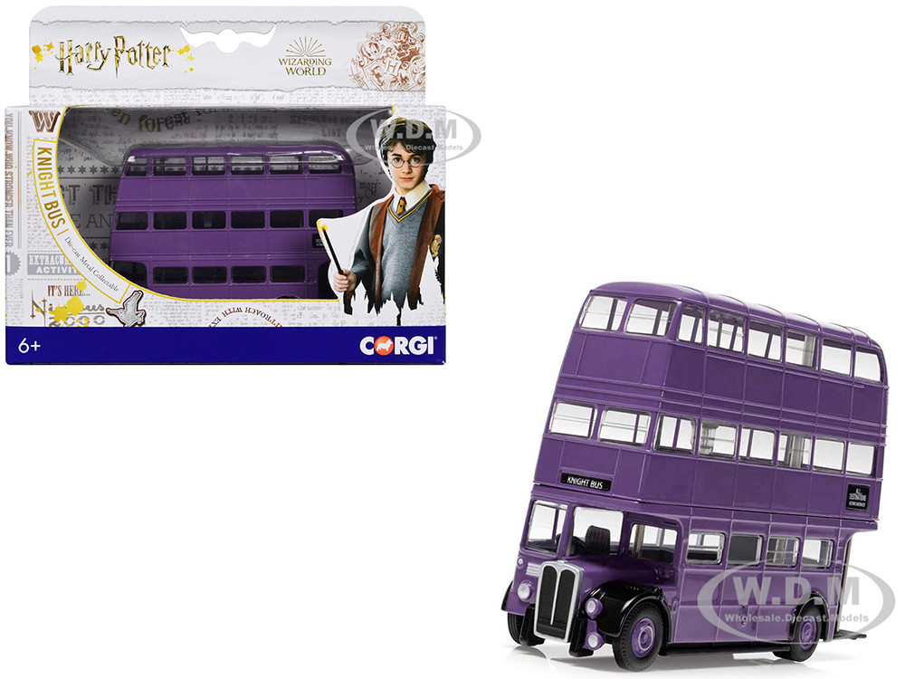 "Knight Bus" Triple Decker Bus Purple "Harry Potter" Movie Series Diecast Model by Corgi diecast model