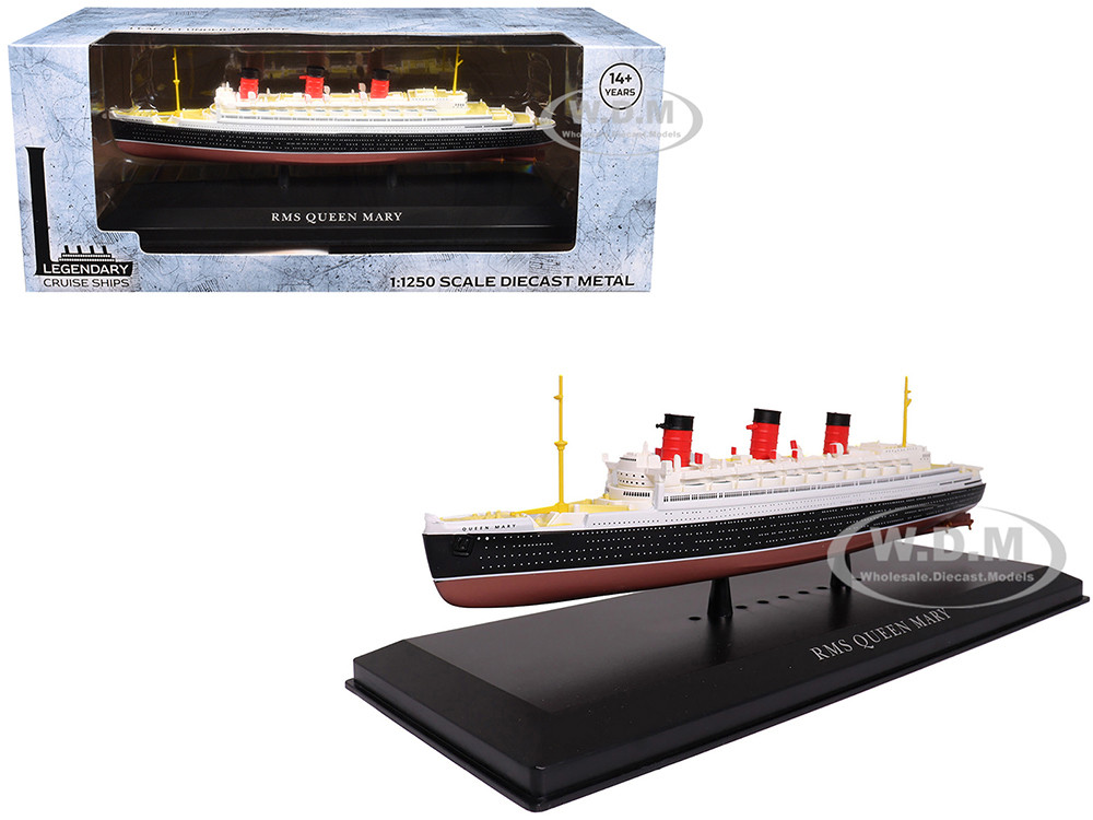 RMS Queen Mary Passenger Ship 1/1250 Diecast Model by Legendary Cruise Ships diecast model