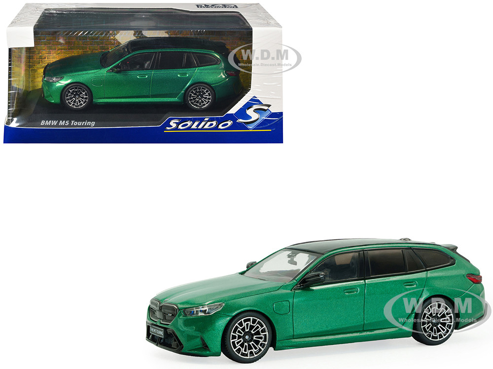 2024 BMW M5 Touring Isle Of Man Green Metallic with Black Top 1/43 Diecast Model Car by Solido diecast model