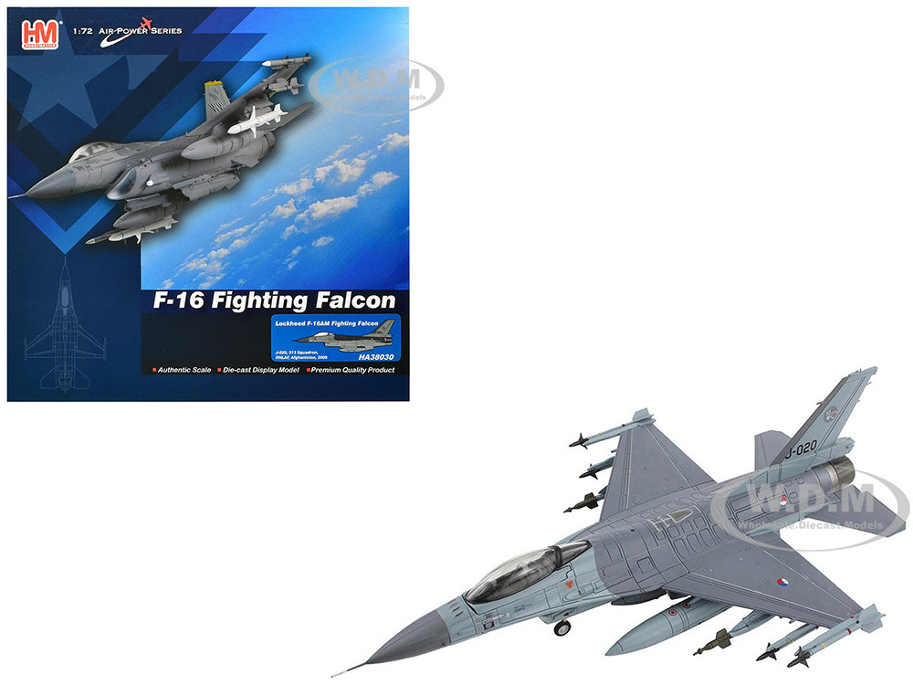 Lockheed F-16AM Fighting Falcon Fighter Aircraft "313 Squadron, Afghanistan" (2008) Royal Netherlands Air Force (RNLAF) "Air Power Series" 1/72 Diecast Model by Hobby Master diecast model