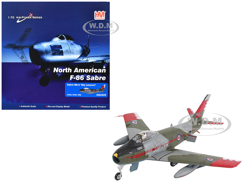Canadair Sabre Mk.6 Fighter Aircraft "Sky Lancers" (1956) Royal Canadian Air Force "Air Power Series" 1/72 Diecast Model by Hobby Master diecast model