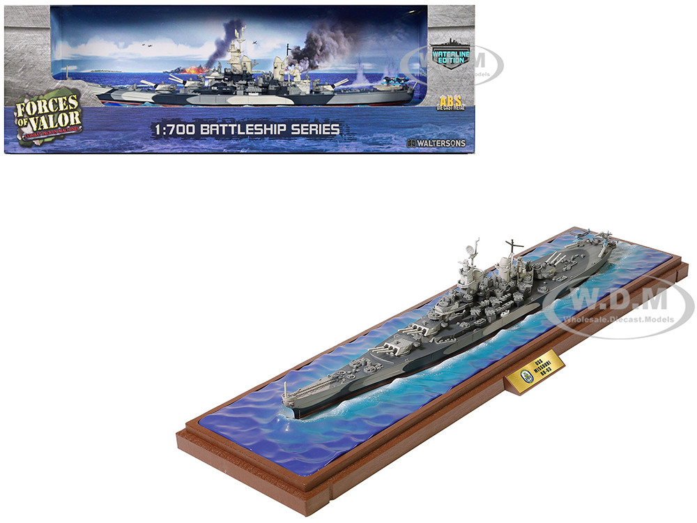 USS Missouri (BB-63) Iowa-class Battleship "Battle of Okinawa" (1945) United States Navy (Waterline Edition) "Battleship" Series 1/700 Diecast Model by Forces of Valor diecast model