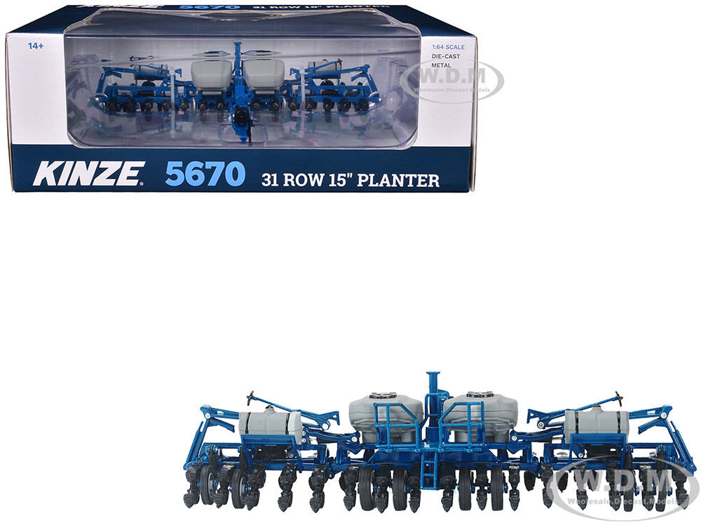 Kinze 5670 31 Row 15" Planter Blue 1/64 Diecast Model by SpecCast diecast model
