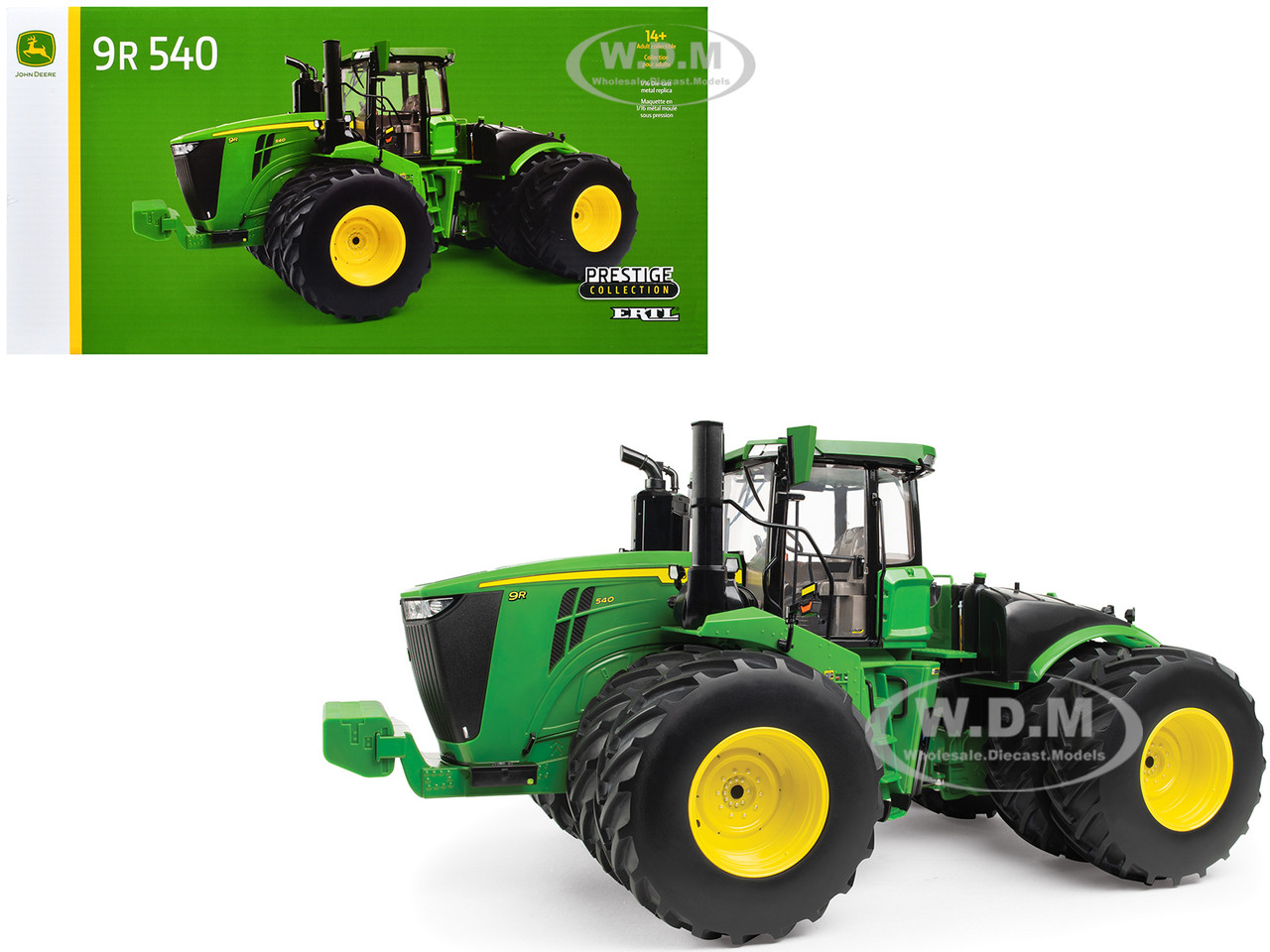 John Deere 9R 540 Tractor with Dual Wheels Green "Prestige Collection" Series 1/16 Diecast Model by ERTL TOMY diecast model