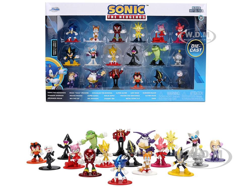 "Sonic The Hedgehog" Set of 18 Diecast Figures Wave 2 "Nano Metalfigs" Series Diecast Models by Jada diecast model