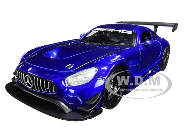 Mercedes AMG GT3 Bright Blue 1/24 Diecast Model Car by Motormax diecast model