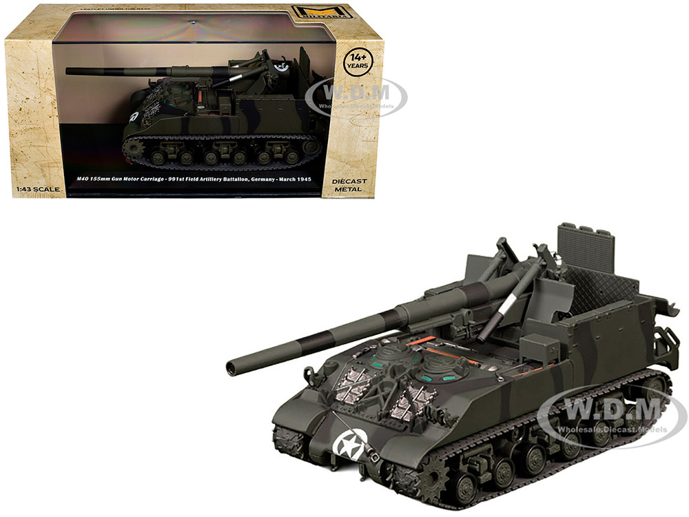 M40 155mm Gun Motor Carriage "991st Field Artillery Battalion, Germany" (1945) United States Army 1/43 Diecast Model by Militaria Die Cast diecast model