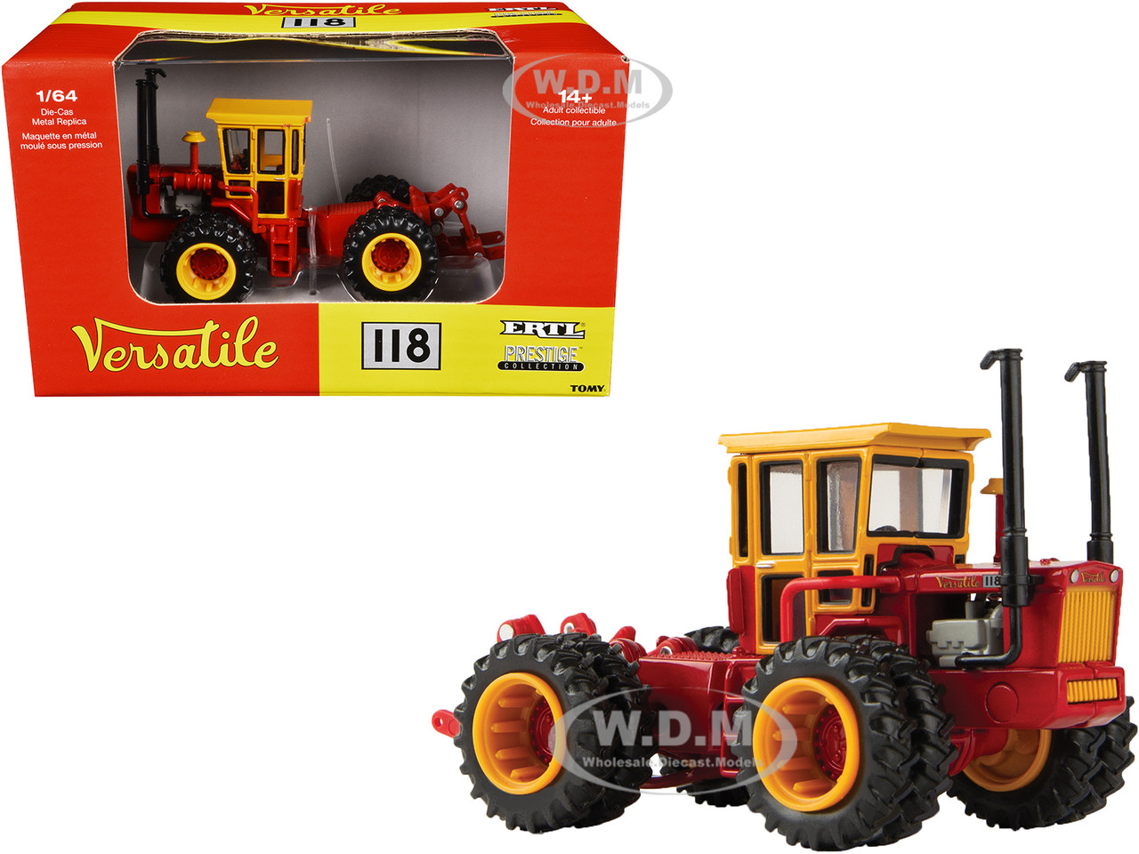 Versatile 118 Tractor Red with Yellow Cabin "Prestige Collection" 1/64 Diecast Model by ERTL TOMY diecast model