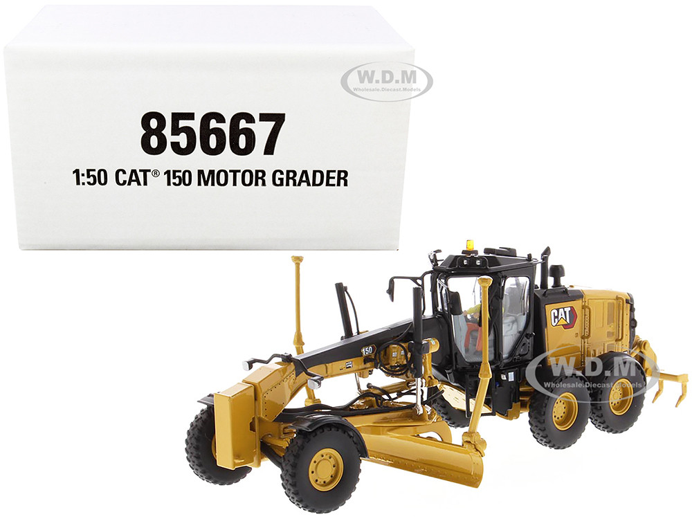 CAT Caterpillar 150 Motor Grader with Operator "High Line Series" 1/50 Diecast Model by Diecast Masters diecast model