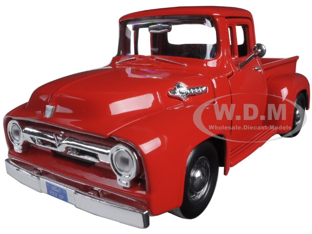 1956 Ford F-100 Pickup Red 1/24 Diecast Model Car by Motormax diecast model