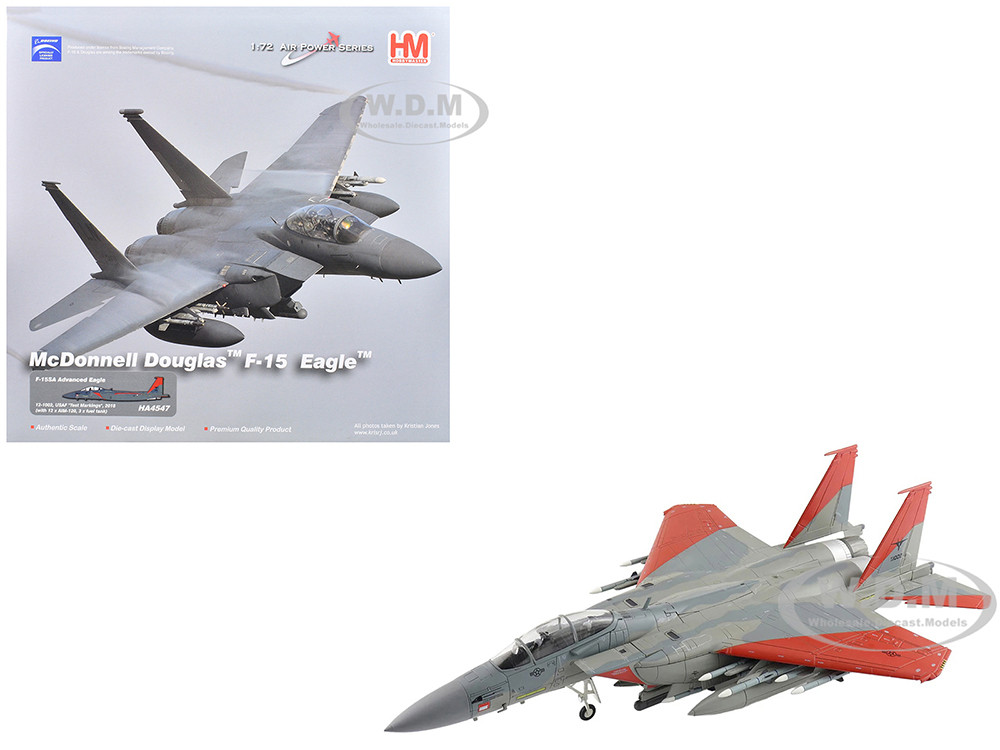Boeing F-15SA (Saudi Advanced) Eagle Fighter Aircraft "12-1002, USAF Test Markings" (2018) Saudi Royal Air Force "Air Power Series" 1/72 Diecast Model by Hobby Master diecast model