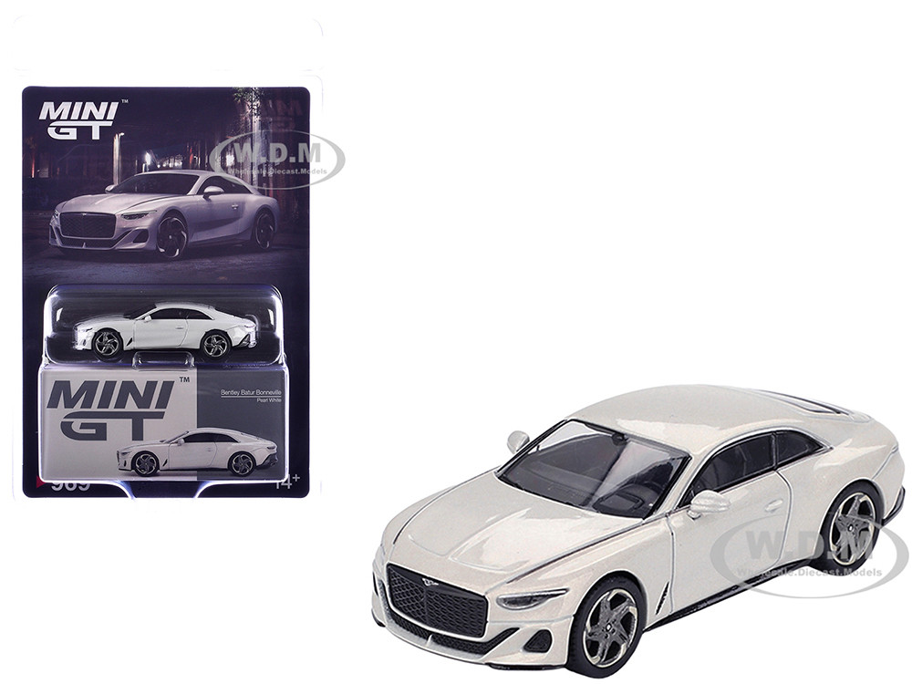 Bentley Batur Bonneville Pearl White Metallic Limited Edition 1/64 Diecast Model Car by Mini GT diecast model