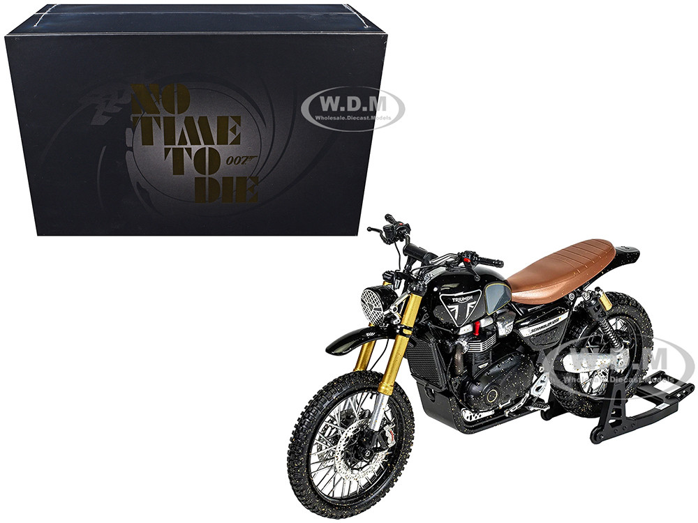 Triumph Scrambler 1200 XE Motorcycle Black (Dirty Version) James Bond 007 "No Time to Die" (2021) Movie Diecast Model Car by Corgi diecast model