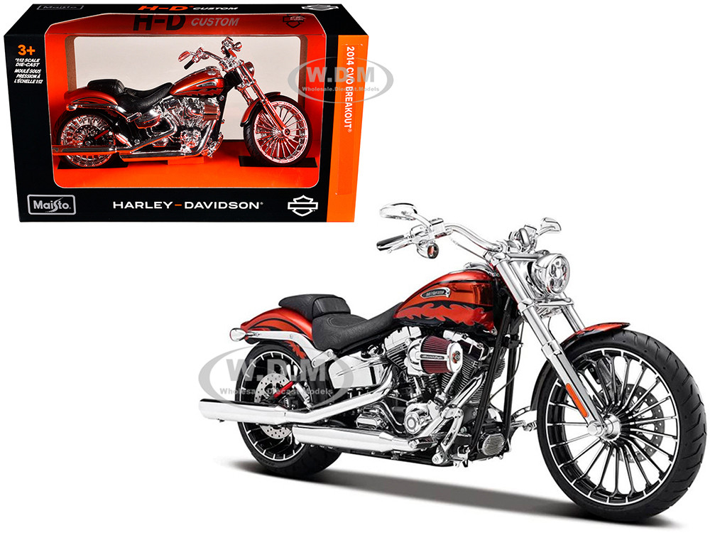 2014 Harley Davidson CVO Breakout Orange 1/12 Diecast Motorcycle Model by Maisto diecast model
