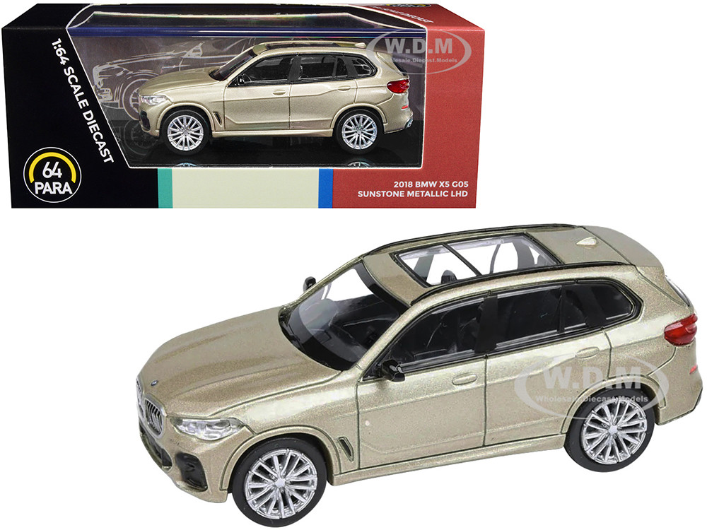2018 BMW X5 G05 with Sunroof Sunstone Gold Metallic 1/64 Diecast Model Car by Paragon Models diecast model
