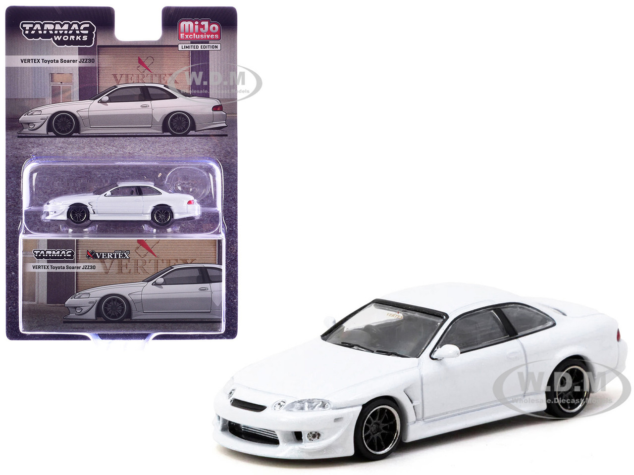 Toyota VERTEX Soarer JZZ30 RHD (Right Hand Drive) White Metallic "Global64" Series 1/64 Diecast Model by Tarmac Works diecast model