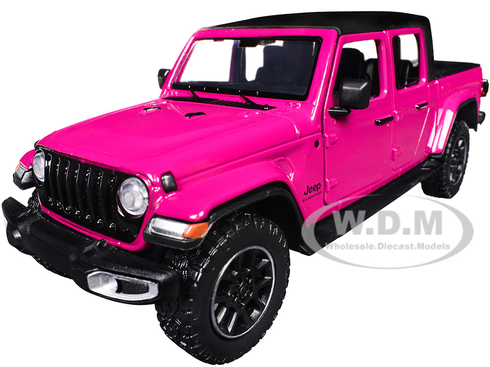 2021 Jeep Gladiator Overland Pickup Truck Purple with Matt Black Top 1/24 Diecast Model Car by Motormax diecast model