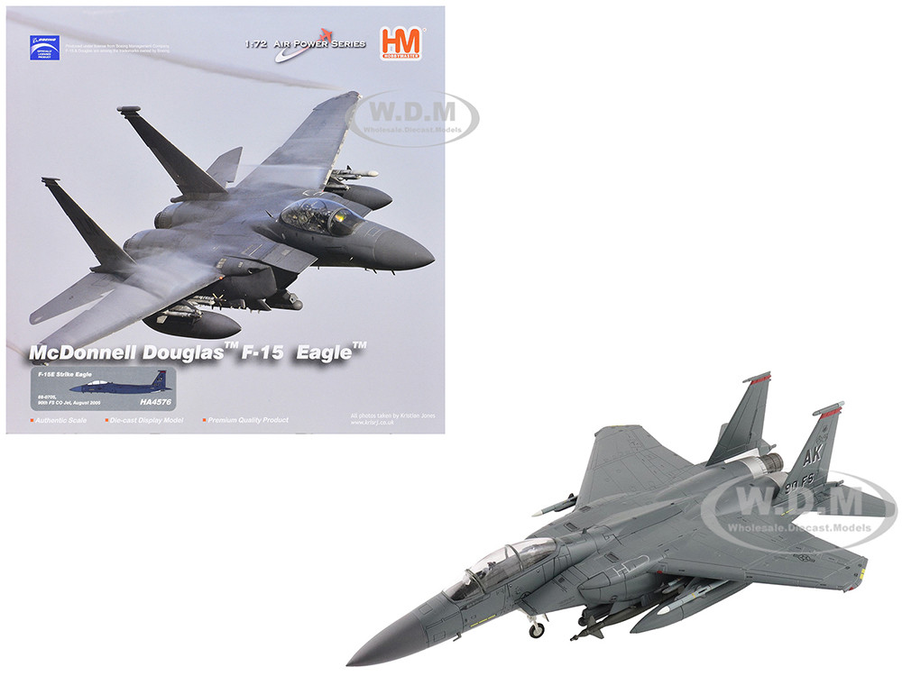 McDonnell Douglas F-15E Strike Eagle Fighter Aircraft "88-0705, 90th Fighter Squadron Commanding Officer's Jet" (2005) United States Air Force "Air Power Series" 1/72 Diecast Model by Hobby Master diecast model