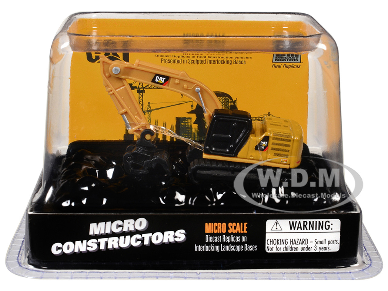 CAT Caterpillar 320 Hydraulic Excavator Grapple Yellow "Micro-Constructor" Series Diecast Model by Diecast Masters diecast model