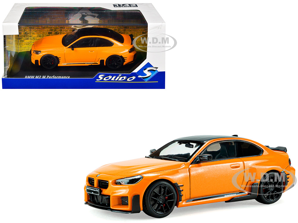2024 BMW M2 M Performance Papaya Orange Metallic with Black Top 1/43 Diecast Model Car by Solido diecast model