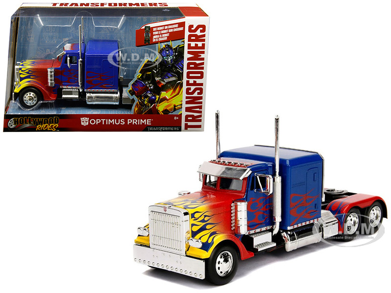 Optimus Prime Truck with Robot on Chassis from "Transformers" Movie "Hollywood Rides" Series Diecast Model by Jada diecast model