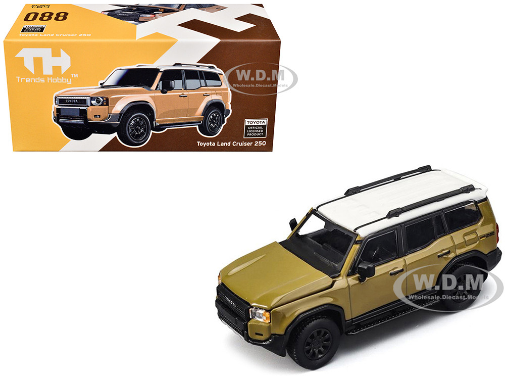 Toyota Land Cruiser 250 Sand with White Top 1/64 Diecast Model Car by Trends Hobby diecast model
