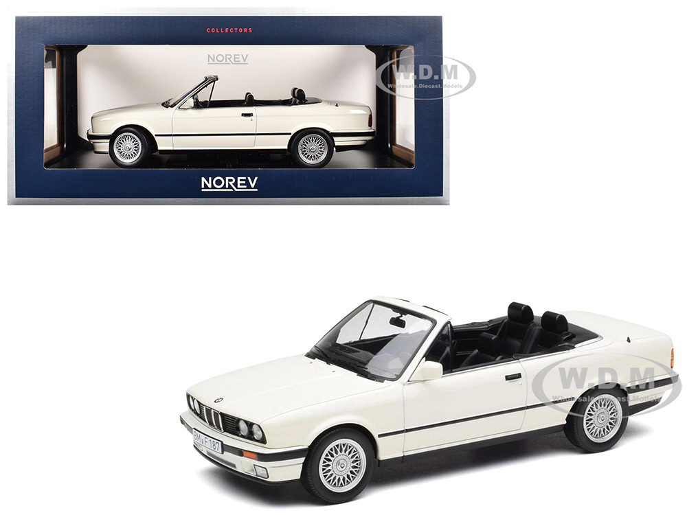 1991 BMW 325i Cabriolet Alpine White 1/18 Diecast Model Car by Norev diecast model