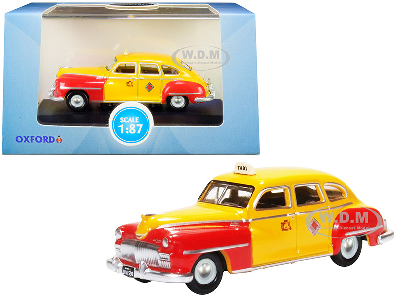 1946-1948 DeSoto Suburban Yellow and Red "San Francisco Taxi" "The Godfather" Movie 1/87 (HO) Scale Diecast Model Car by Oxford Diecast diecast model