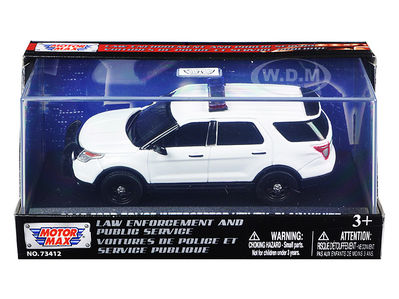 2015 Ford Police Interceptor Utility Plain White 1/43 Diecast Model Car by Motormax diecast model